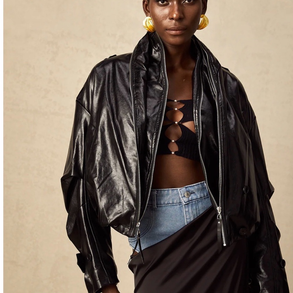 Sleek Black Leather Jacket for Women